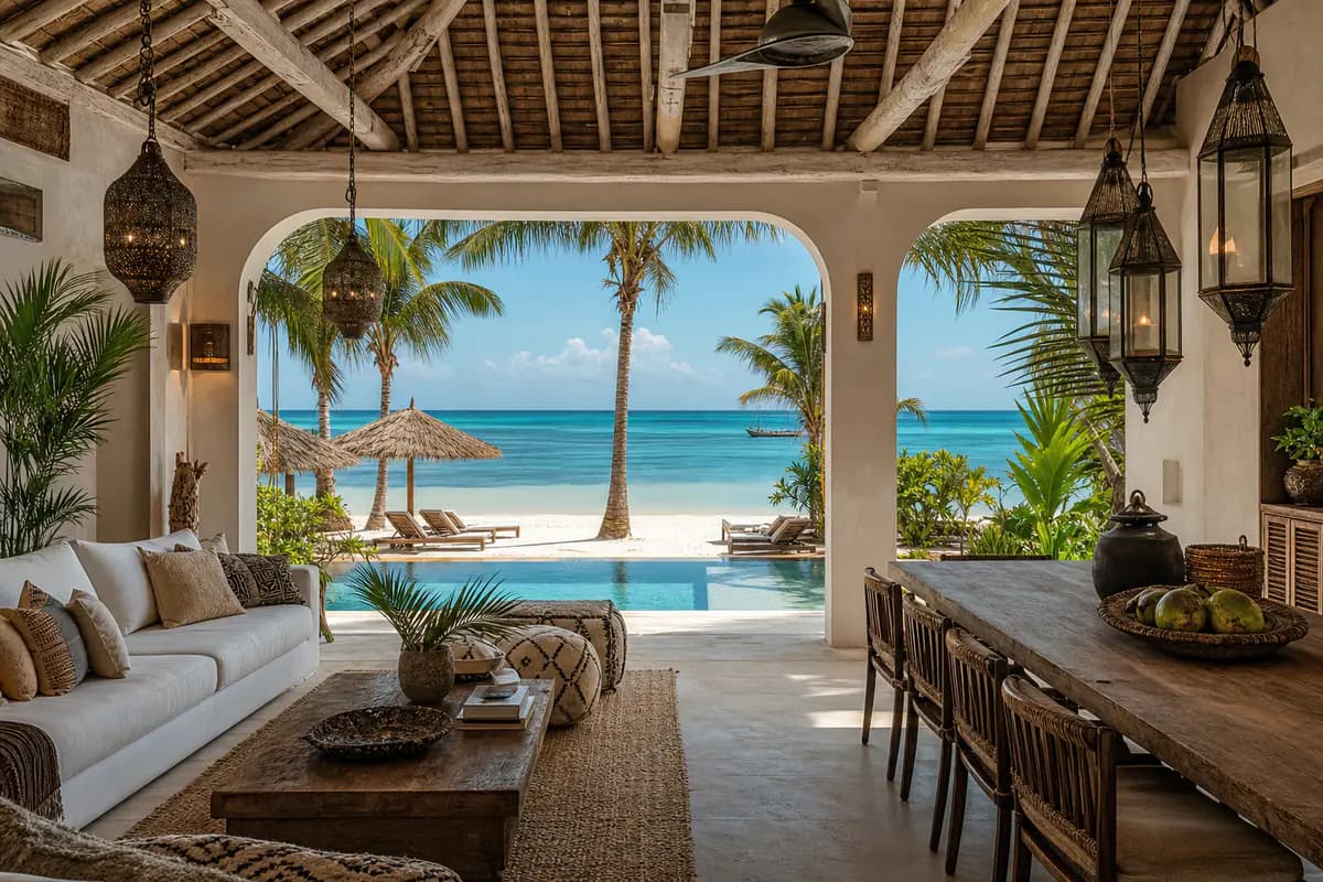 Elegant Zanzibar holiday home with private pool and Indian Ocean views